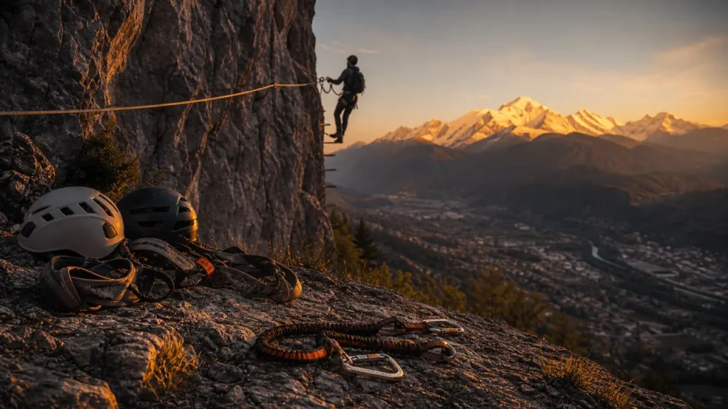 La via ferrata de Curalla à Passy, un parcours AD+ de 400 m face au Mont-Blanc