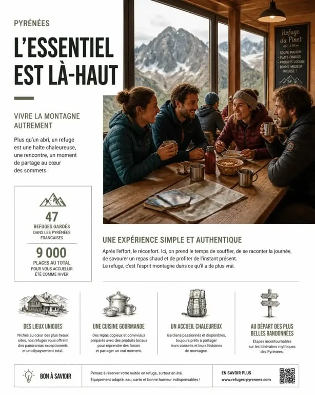 Randonnée 3 jours Pyrénées : pause au refuge de montagne