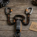 Kit via ferrata : longe en Y et deux mousquetons à verrouillage
