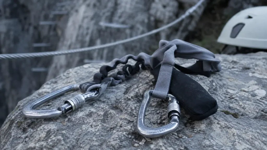 Choisir une longe pour via ferrata : norme EN 958:2017, 40 à 120 kg et mousquetons à vérifier