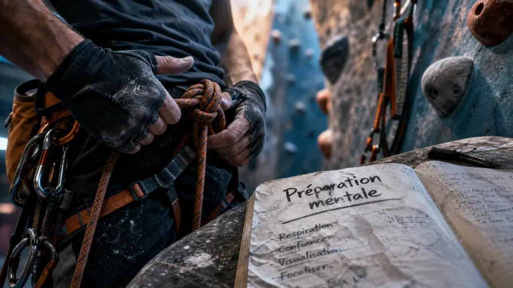 La préparation mentale en escalade aide à gérer la peur de la chute, le stress et le focus