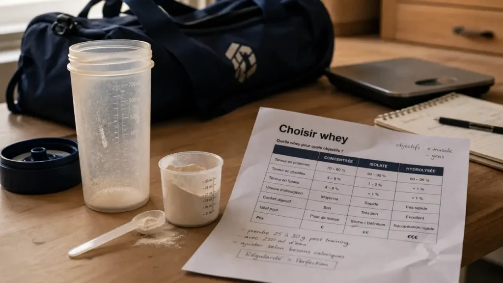 Quelle whey choisir ? Objectifs, digestion et budget pour bien décider