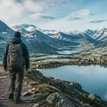 Randonnée 3 jours Pyrénées : randonneur près d’un lac, refuge ou bivouac