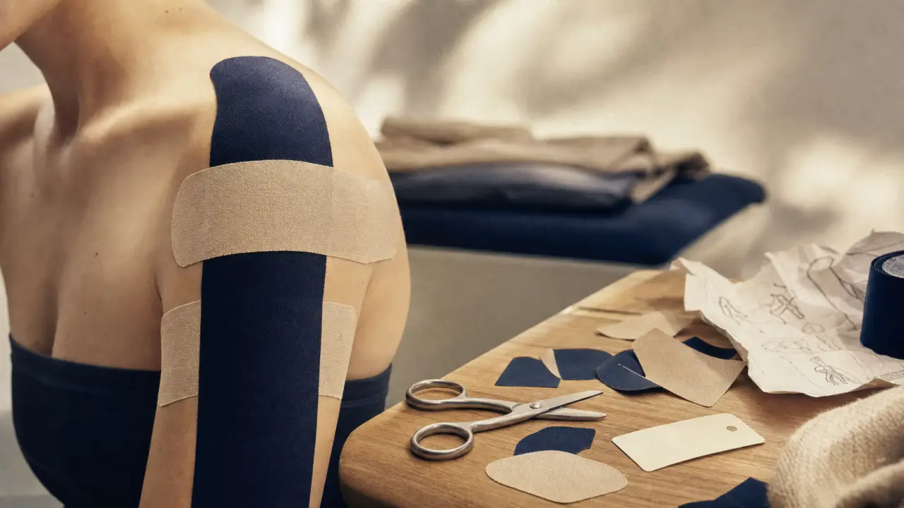 Strapping épaule tendinite avec taping 2 bandes