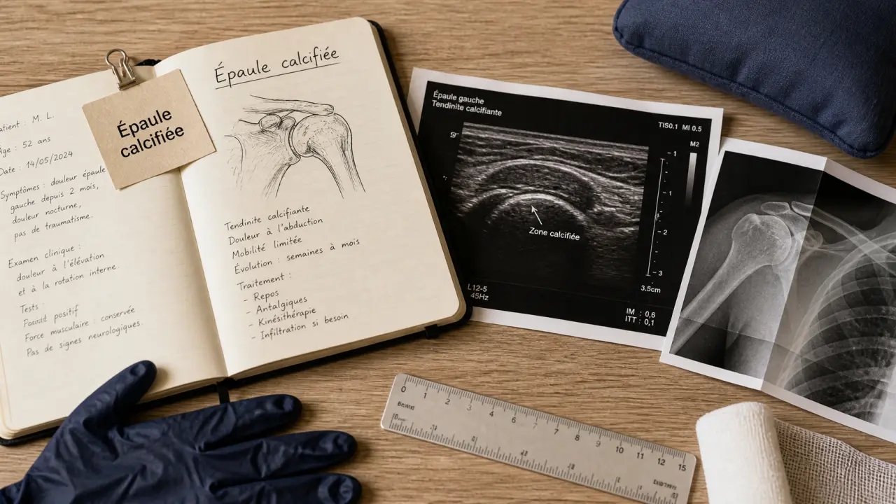 Tendinite épaule calcifiée : échographie et radiographie, douleurs nocturnes
