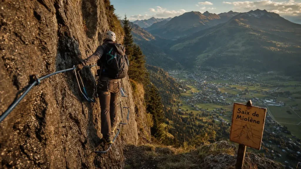 Via Ferrata des Saix de Miolène : 3 tronçons, AD+ puis TD, et 2 échappatoires