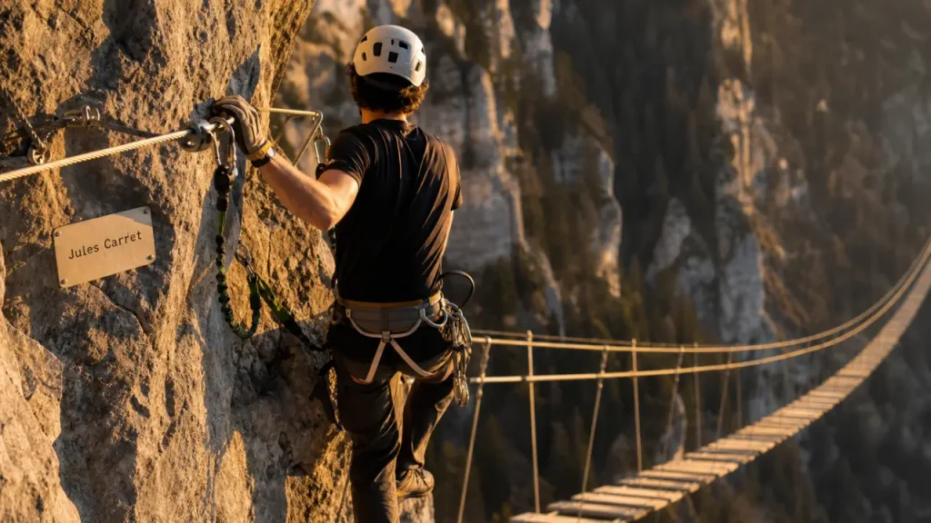 Via ferrata Jules Carret : une ED très aérienne avec pont népalais de 40 mètres