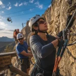 Via ferrata les alias tyroliennes à Cauterets, câble et ligne de vie