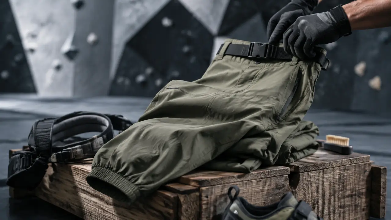 Pantalon escalade stretch, bas resserré, ajustement en studio