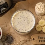 Smoothie proteine sport whey banane et graines de chia