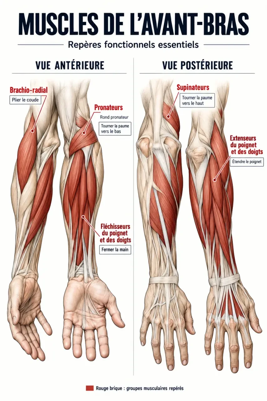 Anatomie des muscles sollicités pour comment muscler avant bras