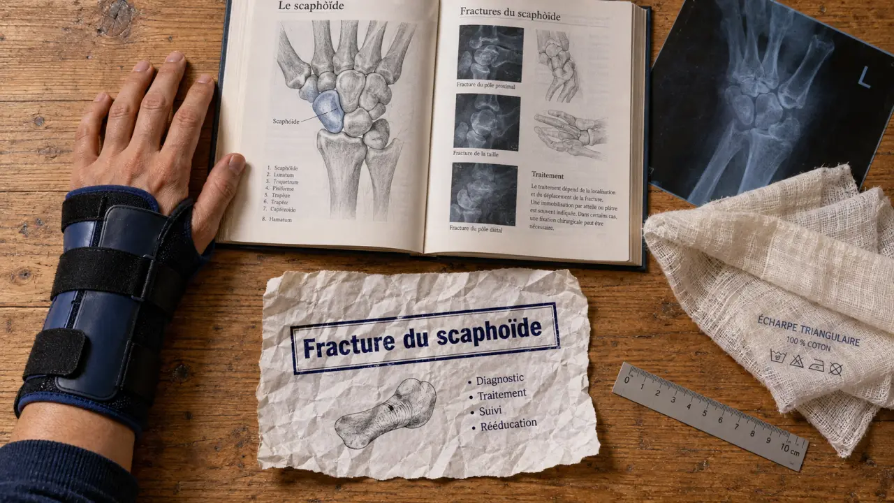 Fracture scaphoïde : les gestes à éviter, main avec attelle et radio