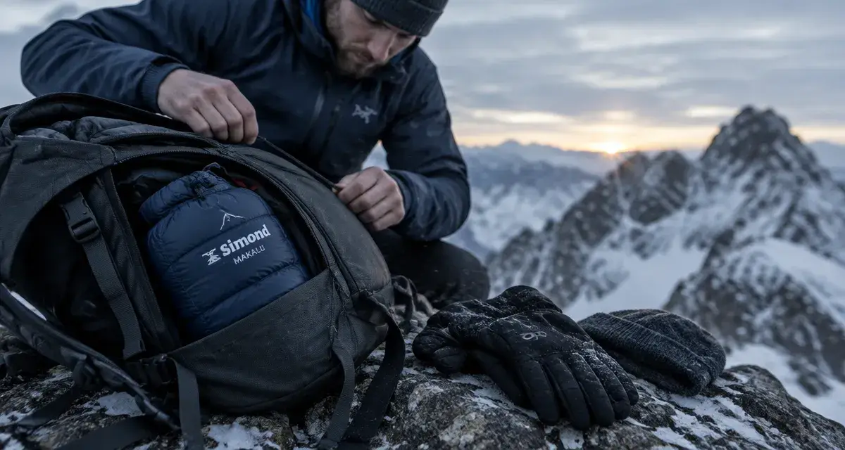 Simond doudoune Makalu 610 g taille L, duvet compressé en trek alpinisme